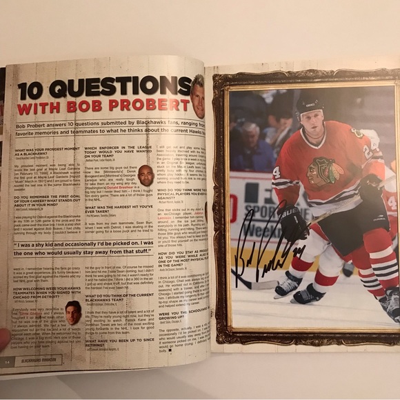 Chicago Blackhawks Official Game Program Magazine Bob Probert Heritage Night - Picture 7 of 16